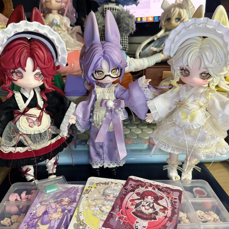 Inedible Doll Jump Lunar Time Bunny Baby Series 1/12 Bjd Blind Box Anime Figure Desktop Decoration Toy Surprise Birthday Gift