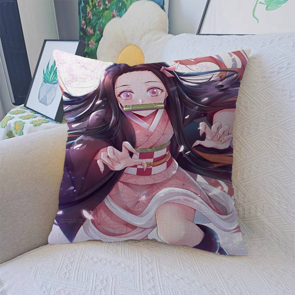 

Demon Slayer Nezuko Kamado Cartoon 45*45cm Cushion Cover Pillow Cover Decor Pillowcase Home Pillowcase for Couch Pillow 50cmx50cm