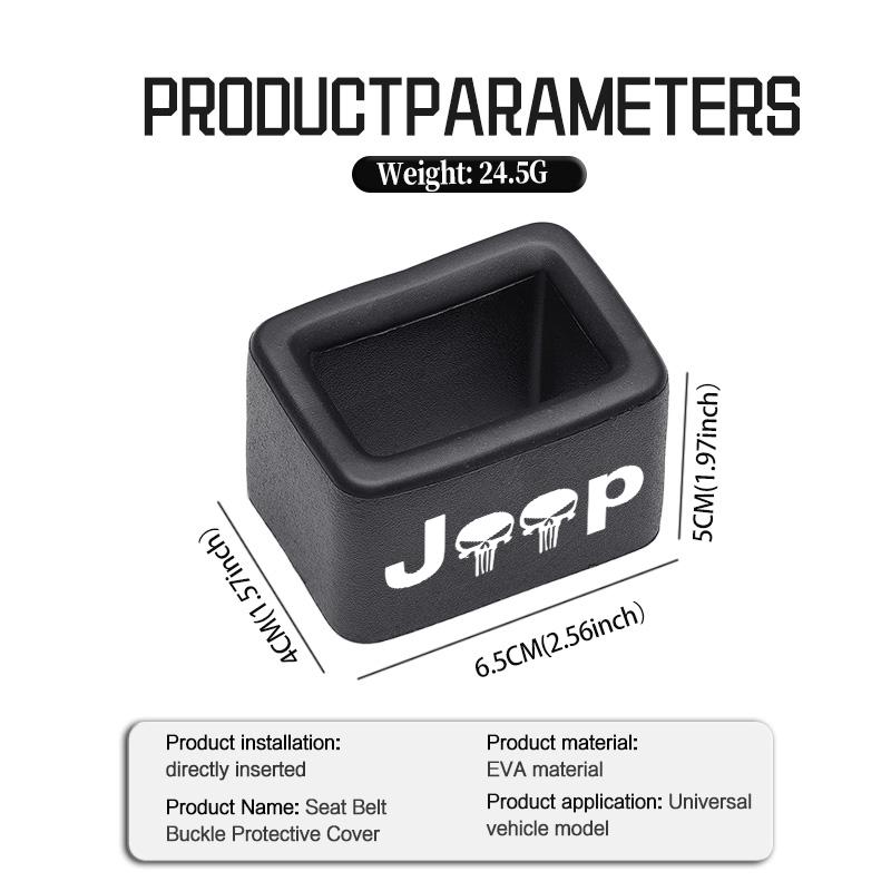 For Jeep Car Logo Seat Belt Buckle Protective Cover Safety Belt Clip Case Accessories Grand Cherokee Patriot Renegade Compass AJT1