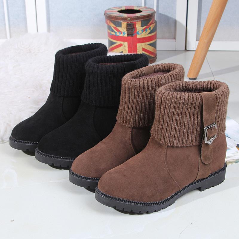 Winter New Velvet Warm Flat Mother Cotton Shoes Fashionable Versatile Durable Snow Boots Women