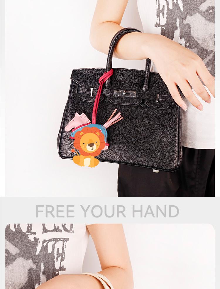 Luxurious H-Style Lambskin Leather Cape Pony Charm Keyring