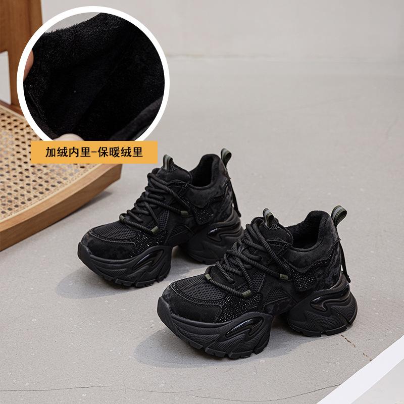 

Женские кроссовки на платформе 9 см, новая популярная спортивная обувь для осени и зимы 2025 года, женская универсальная модная нескользящая повседневная обувь 40