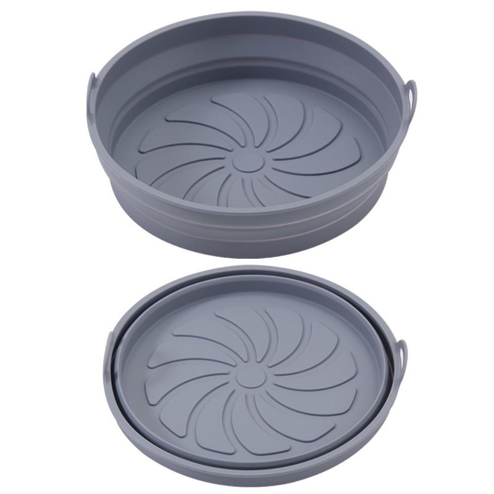 Round/Square Foldable Fryer Baking Tray Flexible Air Fryer Silicone Mat Baking