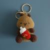 Handmade Crochet Cute Sheep And Bee Cartoon Doll Keychain Pendant
