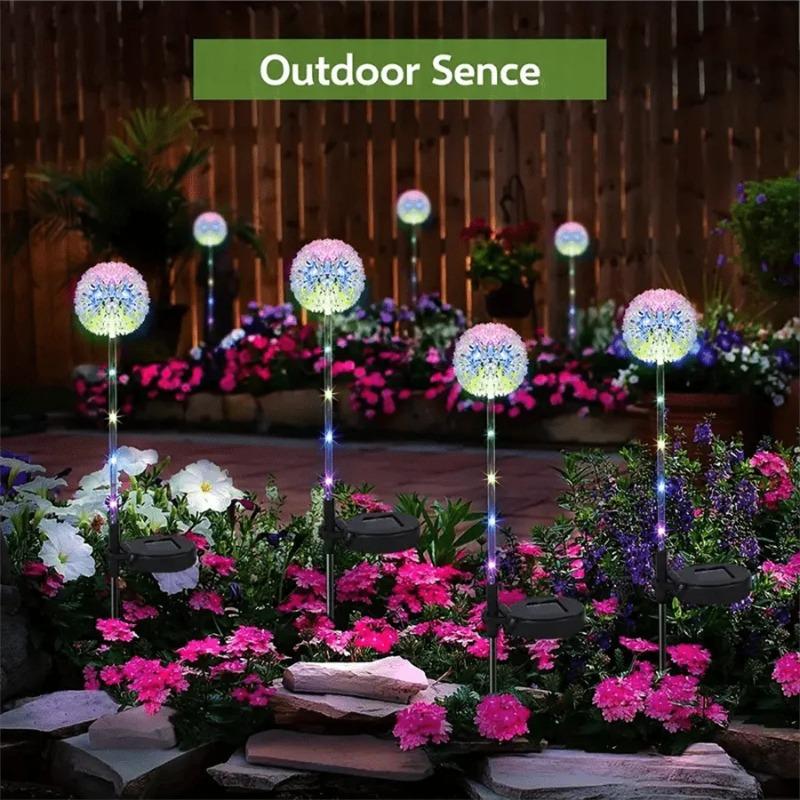 Solar Lights Outdoor Garden Decor,Solar Garden Lights Decorative Dandelion with LED Waterproof Solar Lights Outdoor for Yard