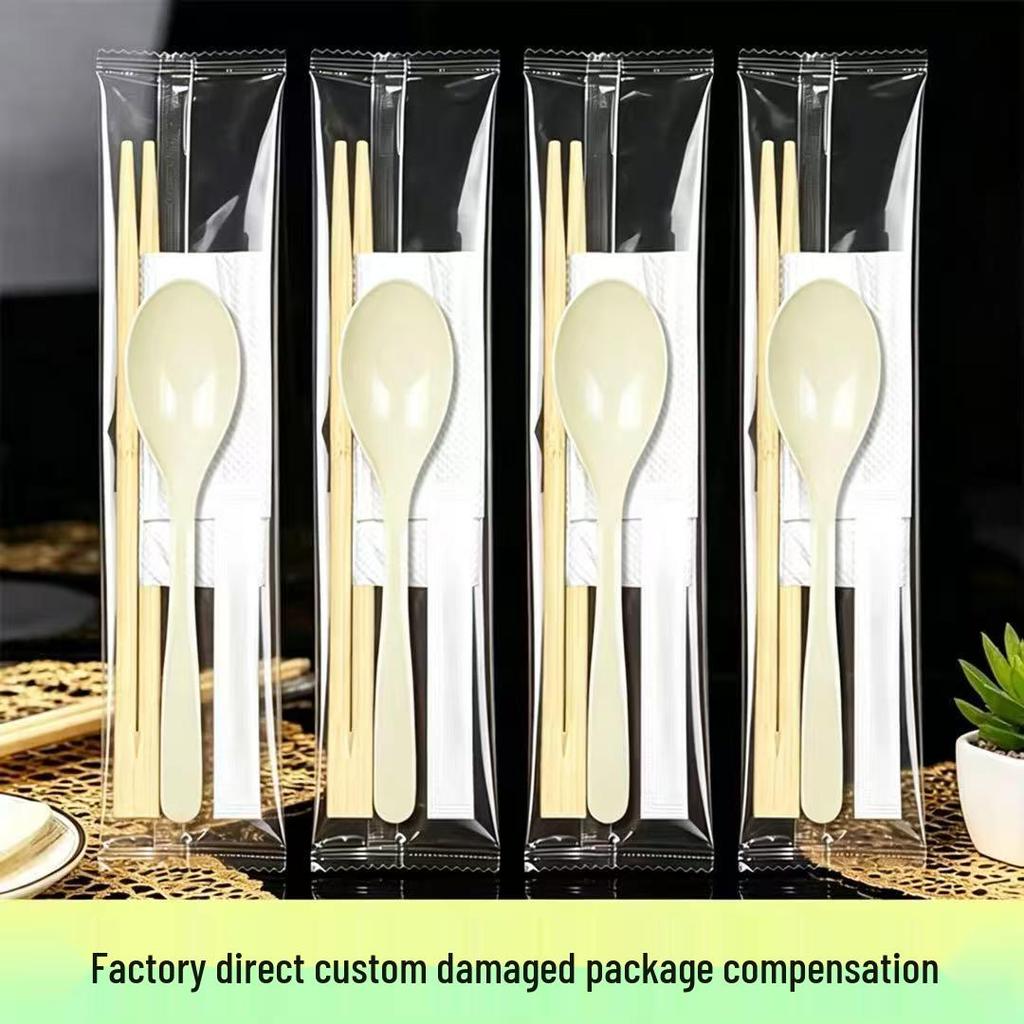 Premium Disposable Chopsticks & Spoon 2-Piece Set | High-Quality, High-End 4-Piece Cutlery Ideal for Commercial Use