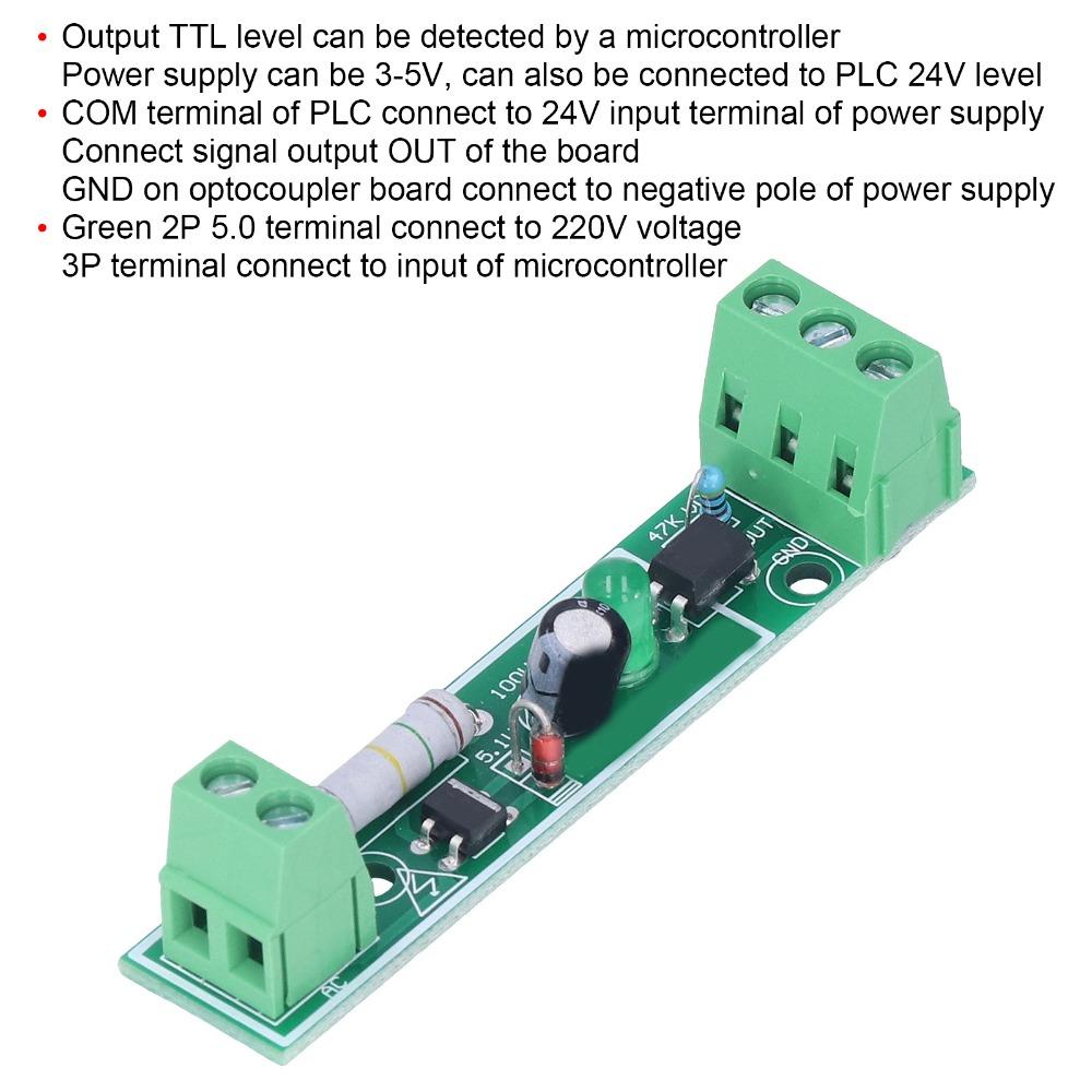 3 stk AC 220V Opto-isolatorkort 1-kanals Optokobler Isolasjonsmodul Industriell Kontroll