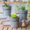 1PC Nordic Retro Tin Metal Succulent Flower Pot Flower Bucket Iron Barrel Dried Flowers Fresh Pastoral Make Old Tin Flower