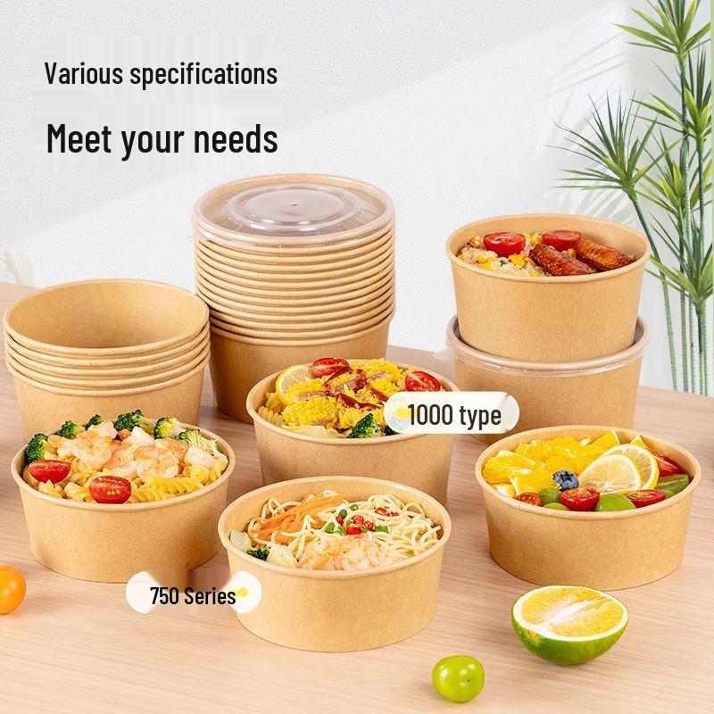 temeiju Disposable Kraft Paper Food Containers with Lids