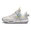 Li Ning Kids Sports Lifestyle Series Shock Absorption Rebound Letter Pattern Casual Shoes Kids Casual Shoes White Gray YKNT036-5