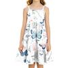 Girls Casual Sleeveless Spaghetti Strap Floral Print Princess Dress for Summer Daily Wear