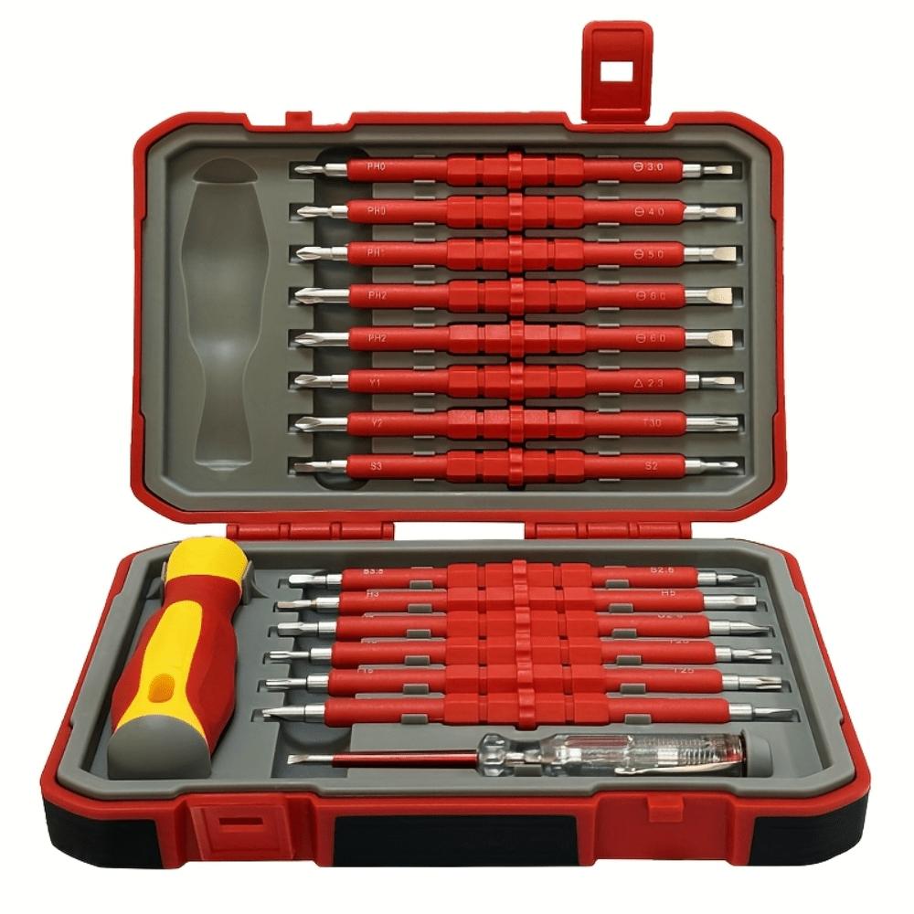 29-in-1 Precision Screwdriver Set with Ergonomic Non-Slip Handles, Magnetic Bits, and Sturdy Case - Ideal for Home Improvement and Daily Use