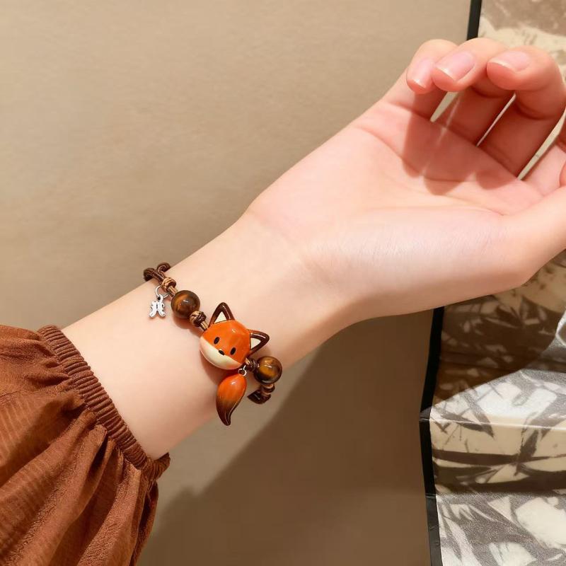 1/3/5Pcs Creative Animal-Shaped Handmade Cord Cute Little Fox Weaving Bracelet Unique Additions For Women'S Daily Parties Gift
