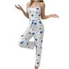Women Pajamas Plus Size Pajamas Set 2 Piece Short Vest + Trouser White Breathable Soft Casual Love Print