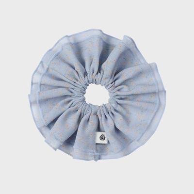Eireve FLORAL CHIFFON FRILL SCRUNCHIE (BLUE)