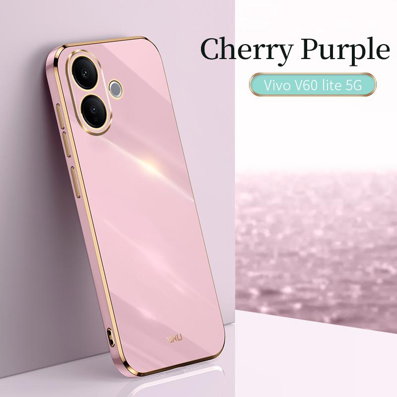 For VIVO V60 Lite 5G Case 6D Plaiting Soft TPU Phone Case For VIVO V60 Lite 5G Plating Soft Silicone Shockproof Back Cover