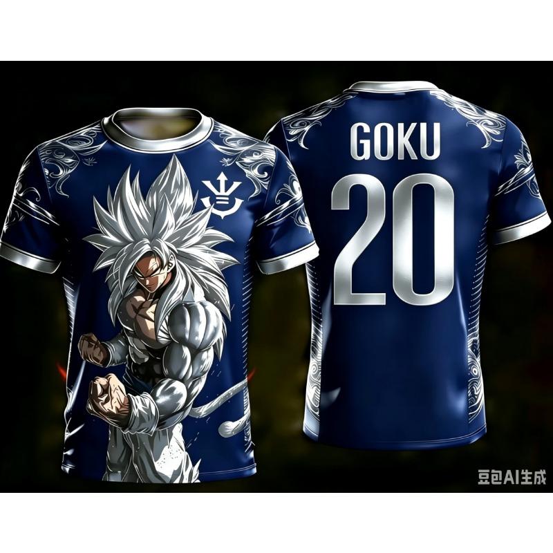 2026 Dragon Ball Official Print Goku 10# Football Training Jersey Adult Kid S-6XL 90cm Stylish Casual Tees