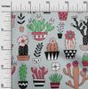 oneOone Cotton Flex Dusty Green Fabric Cactus Diy Clothing Quilting Fabric Print Fabric By Yard 40 Inch