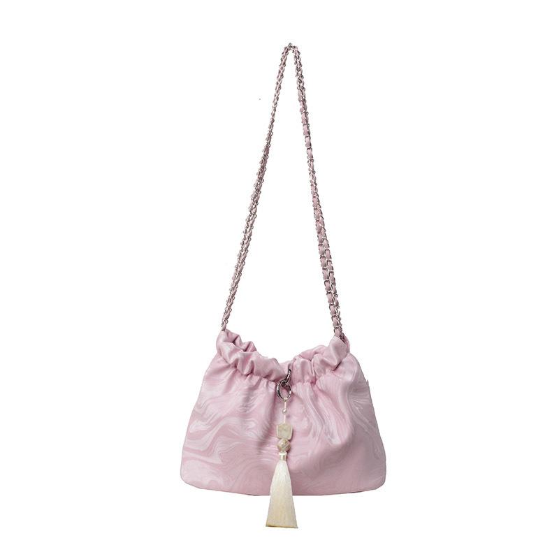 

2024 Нова Текстурована Модна Складна Сумка-Відро Жіноча Корейська Версія Проста Універсальна Сумка через Плече Нішевий Тренд Жіноча Сумка рожевий