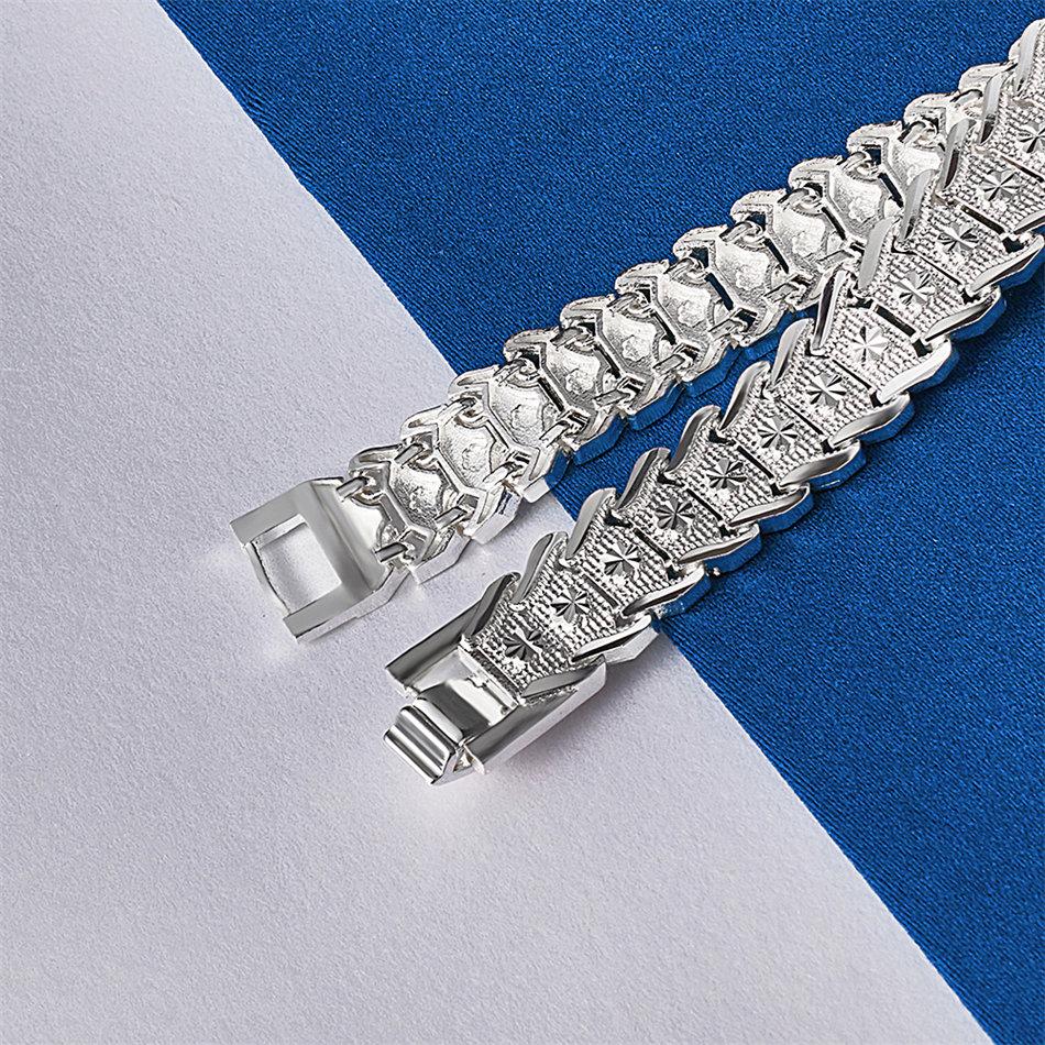 Elegant 925 sterling silver 8-inch exquisite strap bracelet for women's fashion parties, wedding gifts and accessories