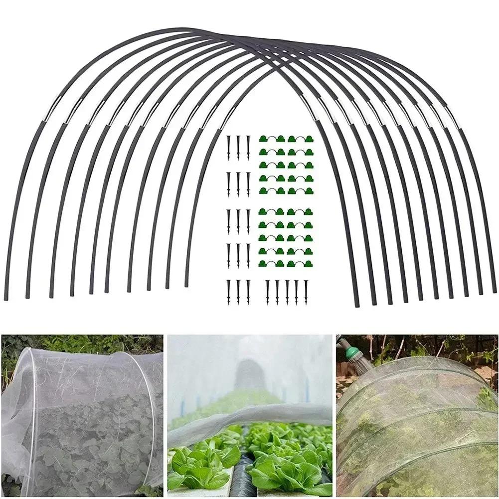 Plant Tunnel Arches Plant Support Tunnel Hoops Clamps DIY Fibreglass Tyres For Raised Bed Garden Greenhouse Set