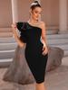 Amazon's New Dress Dress, European and American Sexy and Fashionable Night Show Slanted Shoulder Single-neck Sleeveless Women's Dress