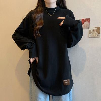 Plus Size Velvet Half-High Collar Slimming Base Layer Top for Women - New Autumn/Winter Warm Long Sleeve Top