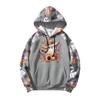 Men's Printed Casual Hoodie with Pocket and Drawstring Loose Fit Sweatshirt