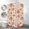 1pc Autumn Harvest Festival Pumpkin Print Waterproof Shower Privacy Hanging Curtain 12 Hook Multiple Sizes Machine Washable