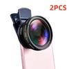 2 In 1 Lens Universal Clip 37mm Mobile Phone Lens Professional 0.45X 49Uv Super Wide-Angle + Macro Hd Lens for iPhone Android