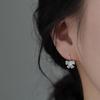 Real 925 Silver Lace Bowknot Stud Earrings For Women Party Classic Fine Jewelry Light Accessories