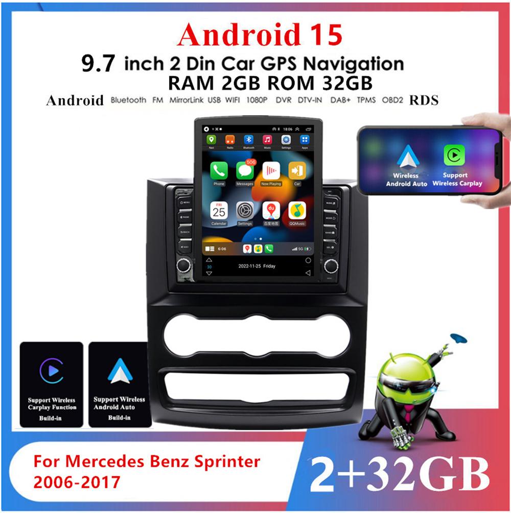 9.7'' w/Carplay Car Stereo Radio Head Unit For Mercedes-Benz Benz Sprinter 06-17