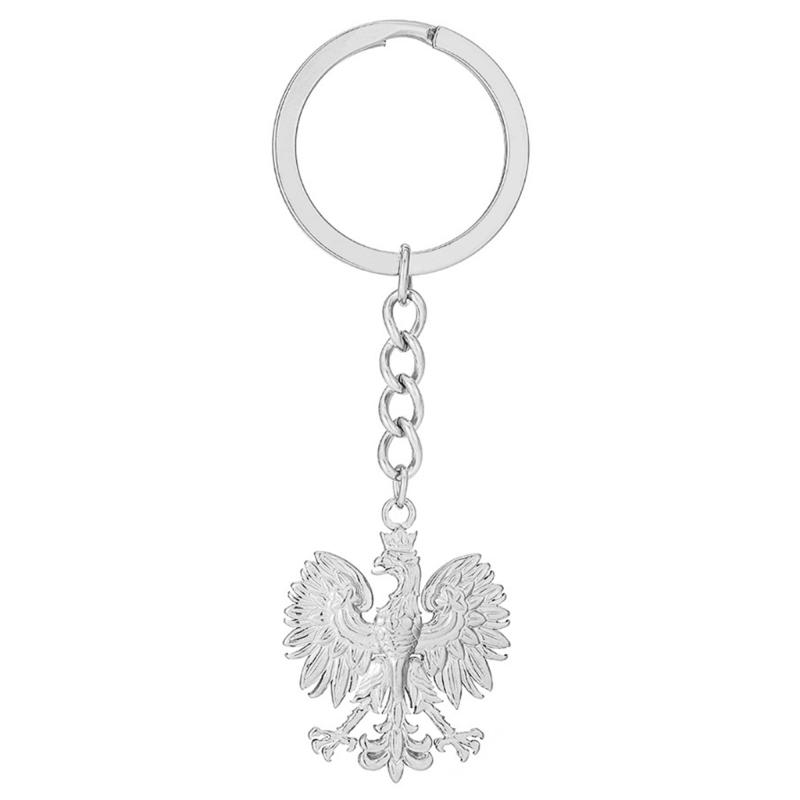 Vintage Poland Eagle Pendant Keychain for Men Women Gold Silver Metal Animal Backpack Keyring Ethnic Key Chain Rings