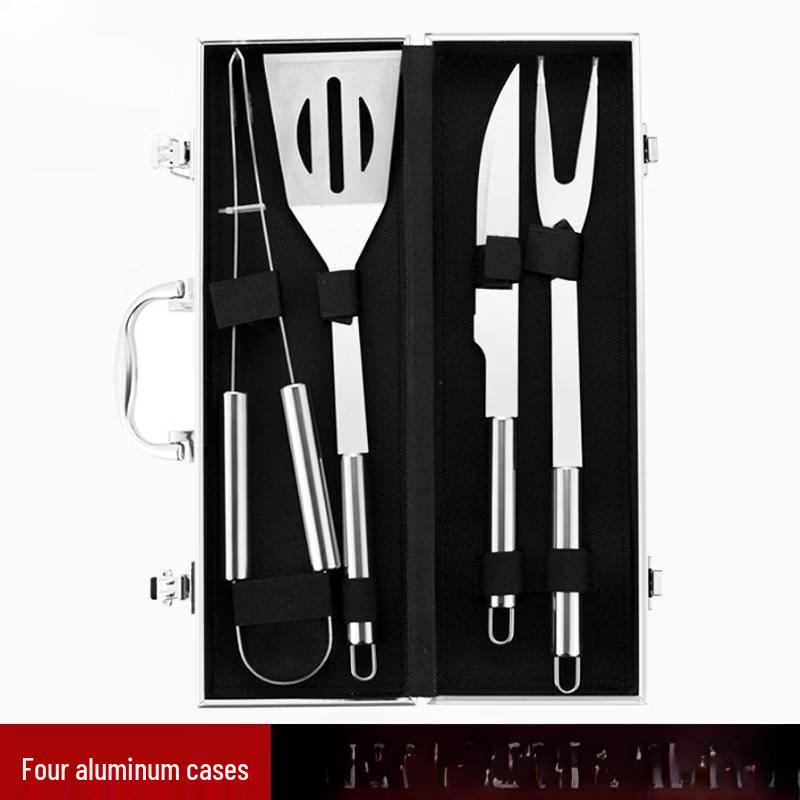 ZISIZ Outdoor Portable Stainless Steel BBQ Utensil Set