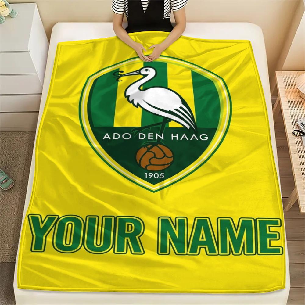 1PC Custom Name Ado Den Haag Patterned Flannel Blanket Suitable For All Seasons for Home Decor Warmth and Comfort Gifts Holiday Present
