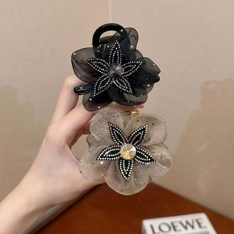 Elegantní síťované sponky do vlasů s pěti lístky pro ženy dívky sponka žralok na culík pokrývka hlavy doplňky