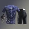 Mens Cycling Jersey Shorts Set Quick-Dry Ice Silk Bike Outfit With Phone Pocket Road Mountain Biking