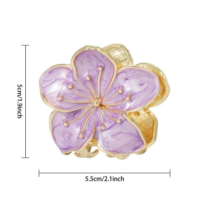 1pc Vintage Floral Hair Claw Clip for Women - Elegant & Romantic Hair Accessory with Multi-Color Flower Design