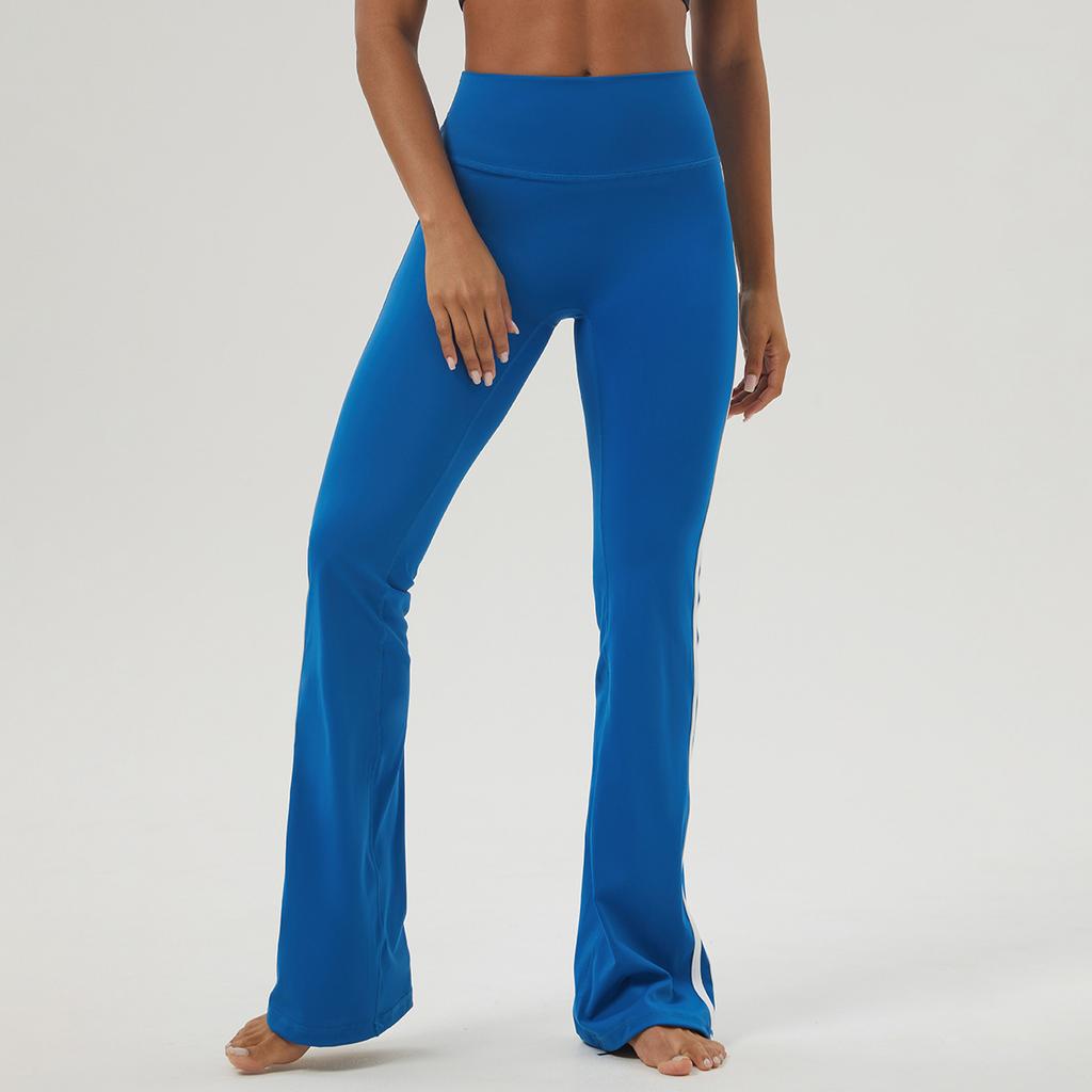 American Style Women's Yoga High Waist Flared Pants Wide Leg Pants Trousers Streetwear Fashion Clothing Striped Jogger Pants Sweatpants