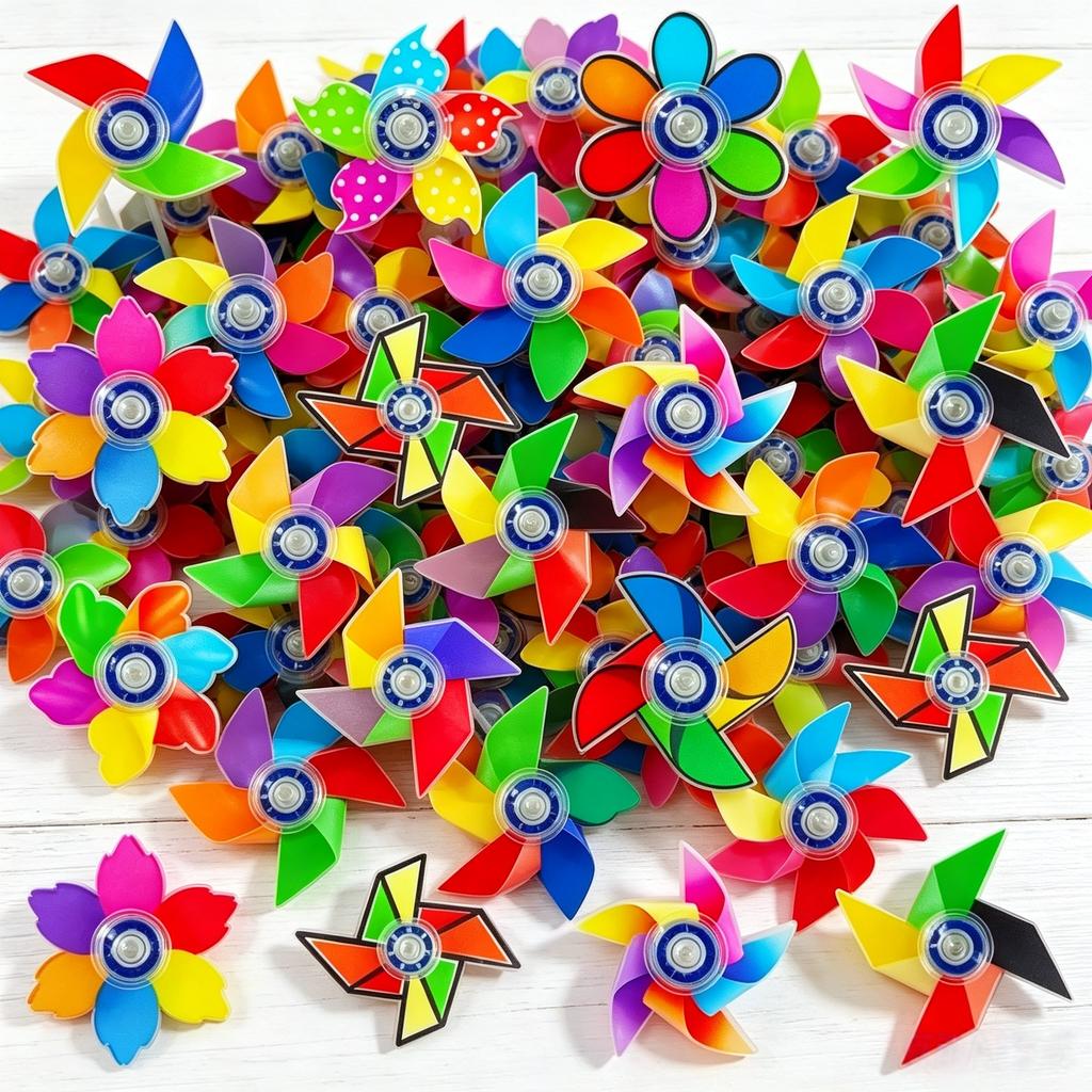 Fidget Spinner Toy Colorful Windmill Petal Anti Stress Relief ADHD Acrylic Party Favor Birthday Carnival Bag Stuffer Adult Gifts