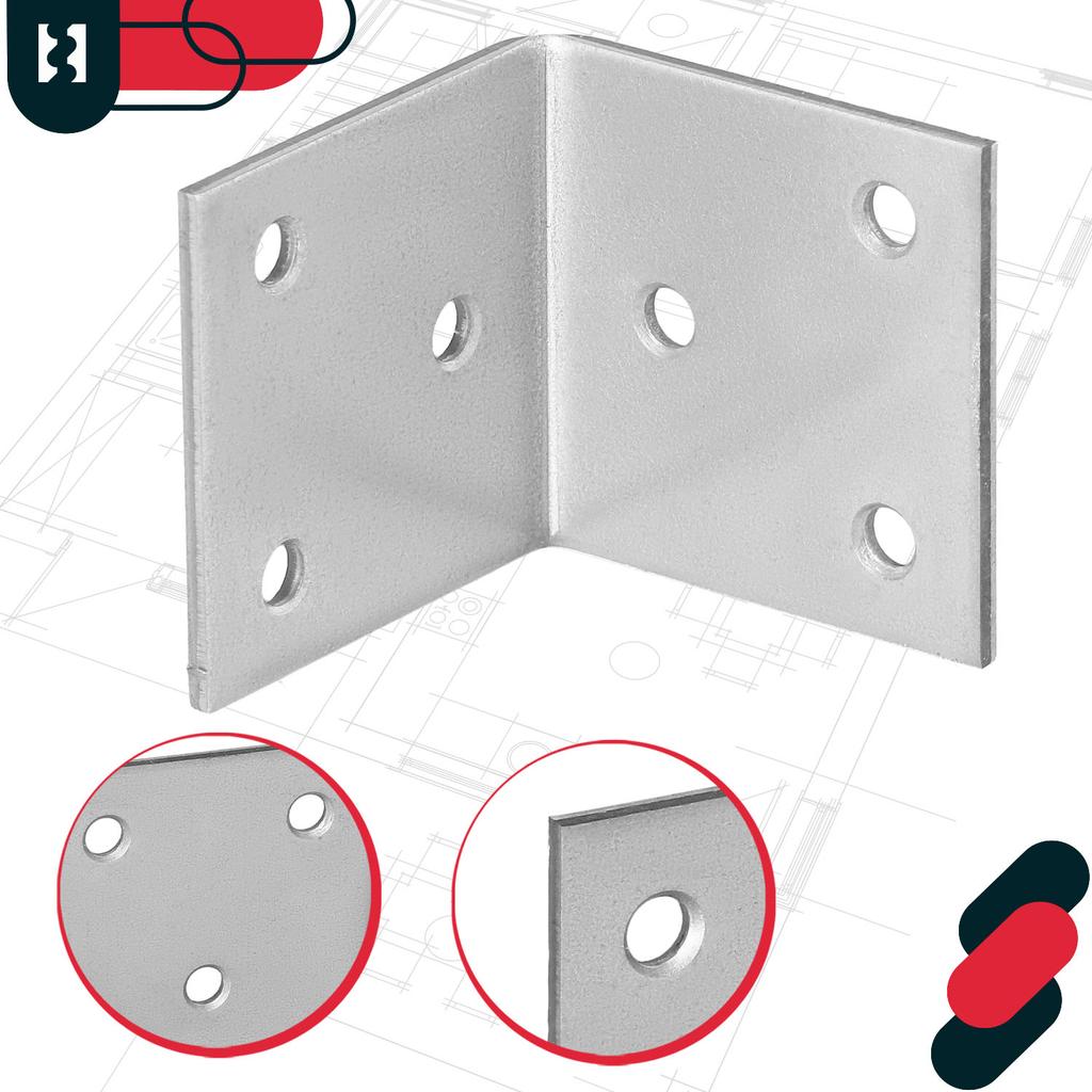 KOTARBAU® Carpenter's Angle Construction Connector Stainless Steel Galvanized 40 X 40 X 40 MM Set of 100 PCS