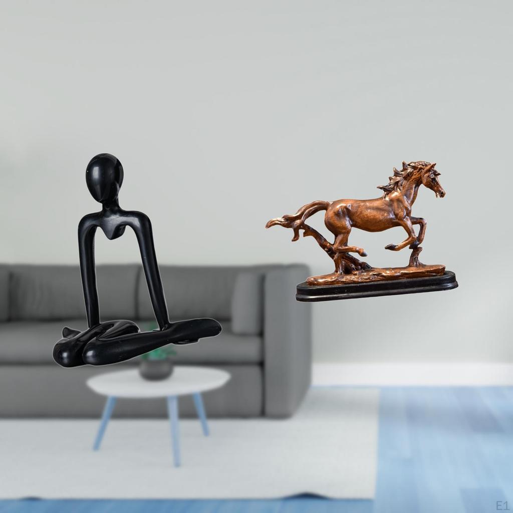 Abstract Thinker Horse Sculpture Figurine Decorative Artwork Collectible Ornament Statue for