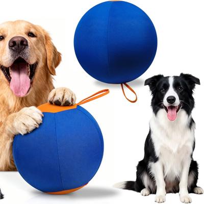 Inflatable Herding Ball for Dogs 18 Inches Calming Ball with Cover Handle Heavy-duty Dog Toy Ball for Training Large Breeds Active Play Exercise