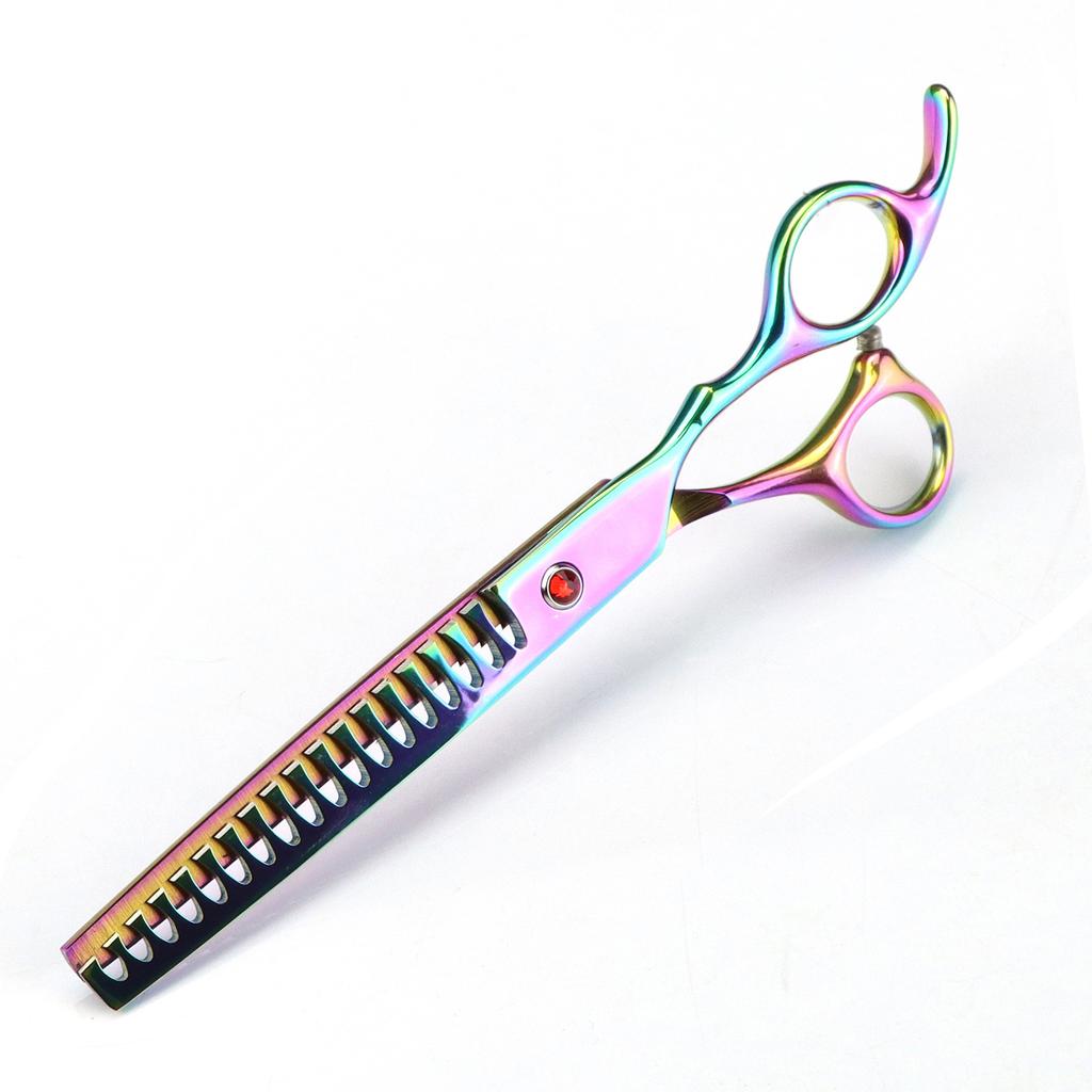 Forbici Professionali per Toelettatura Cani 7" Giappone 440C Forbici Sfoltitrici Forbici Sfoltitrici a Denti di Spina di Pesce Forbici per Cuccioli Dropshipping