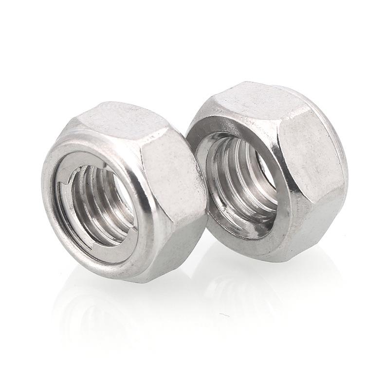 304 Stainless Steel Locking Hex Nut, Anti-Loosening, Sizes M4-M12