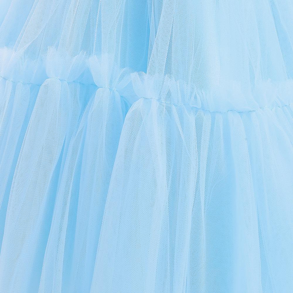 European and American Floral Princess Dress for Girls - Long Tail, Puffy Mesh, Perfect for New Year Events.