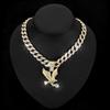 Hip Hop Street Animal Necklace, European and American Men's Cuban Chain Decoration, Personalized Alloy Eagle Pendant
