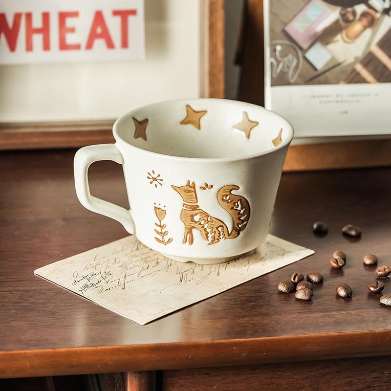 

Домашние чашки для питья в японском стиле, кофейные кружки, винтажные офисные креативные керамические чашки с крышками для пар в качестве подарков 330ml