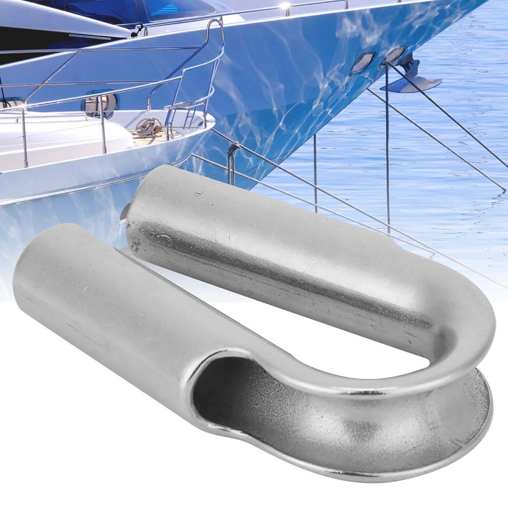 304 Stainless Steel Tube Thimble For Winch Rope Boating Accessories(6mm 2pcs)