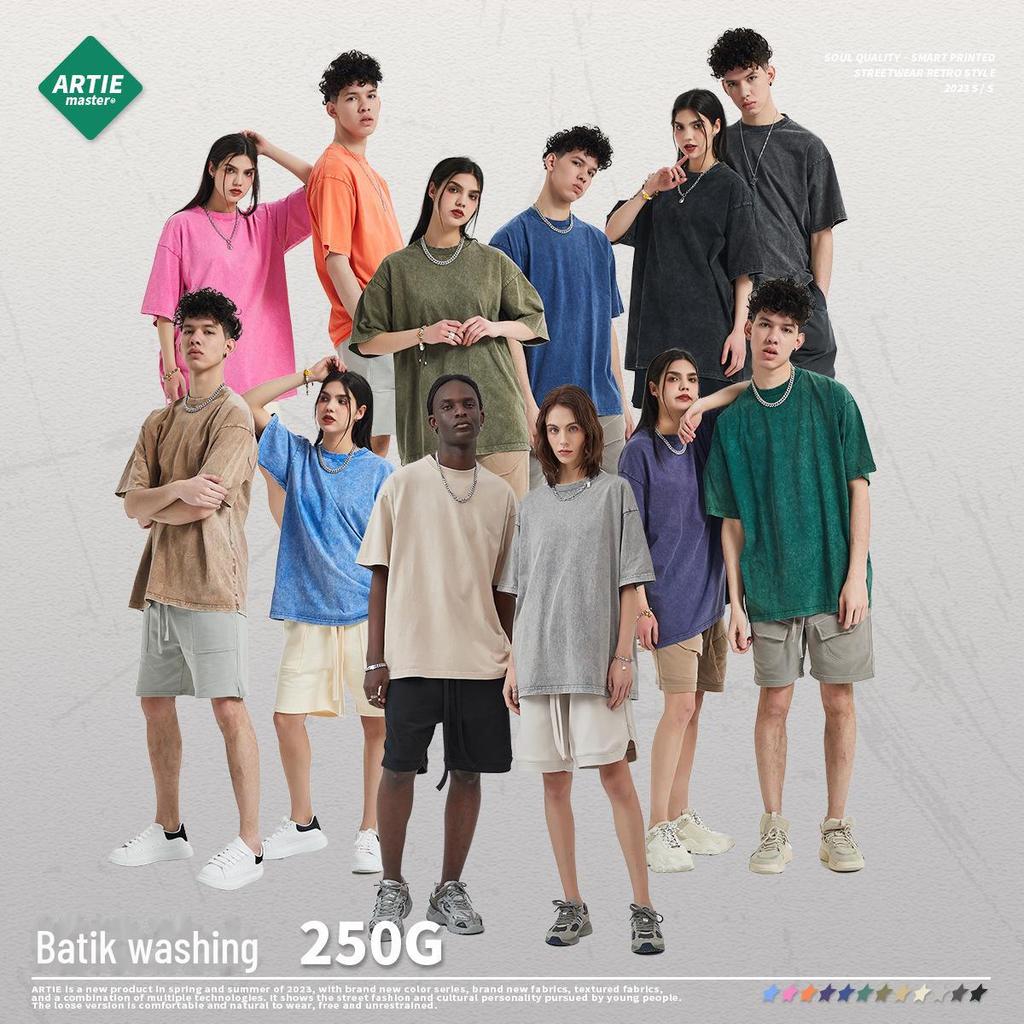 ARTIE Herren Frühling/Sommer 2025 Snowflake Batik Washed Kurzarm & Shorts Trendy Set